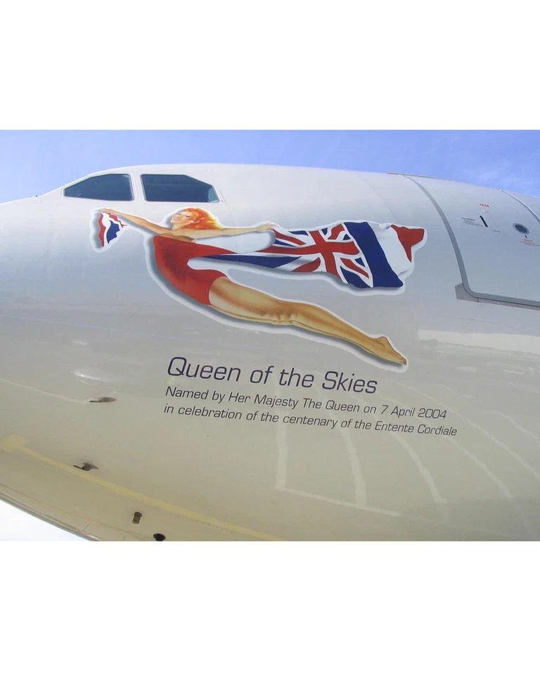 Virgin Atlantic Airbus A340 Queen Of The Skies G-VEIL Metal Plane Skin Bag Tag - Image 2 of 4