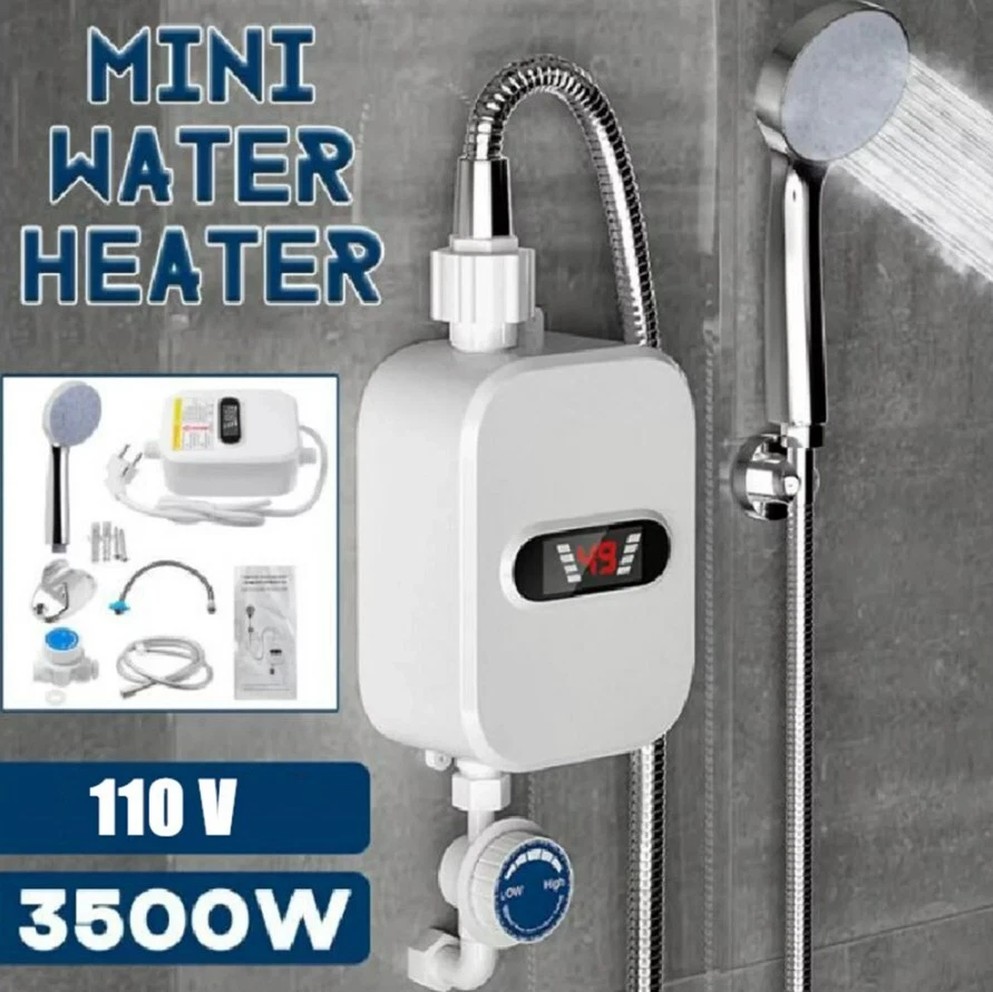 Mini Instant Electric Hot Water Heater Camping Shower System Caravan Horse  Wash | eBay