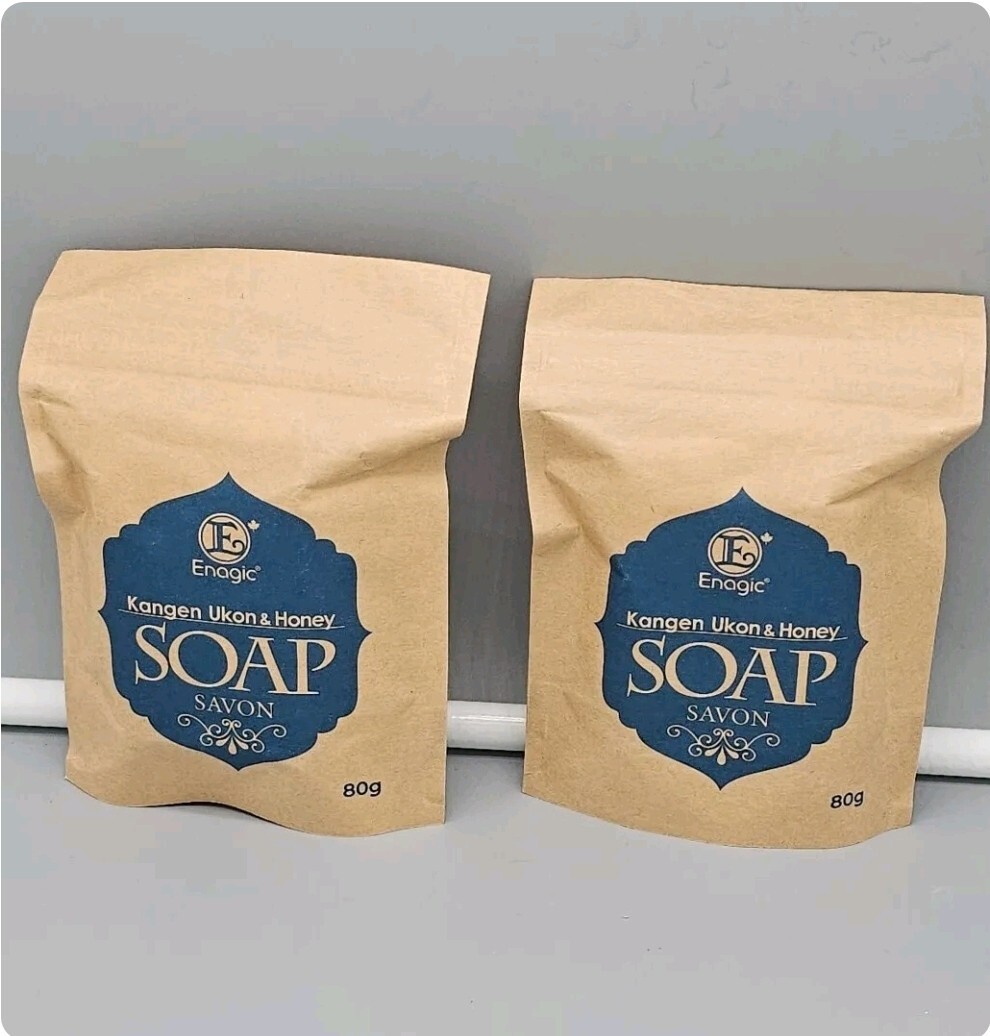 2 Packs Of Enagic - Kangen Ukon & Honey Soap - 80g - New / Sealed