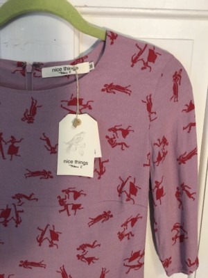 163.Paloma S. Nice Things Dancing Figures Print Dress NWT 6 Anthropologie