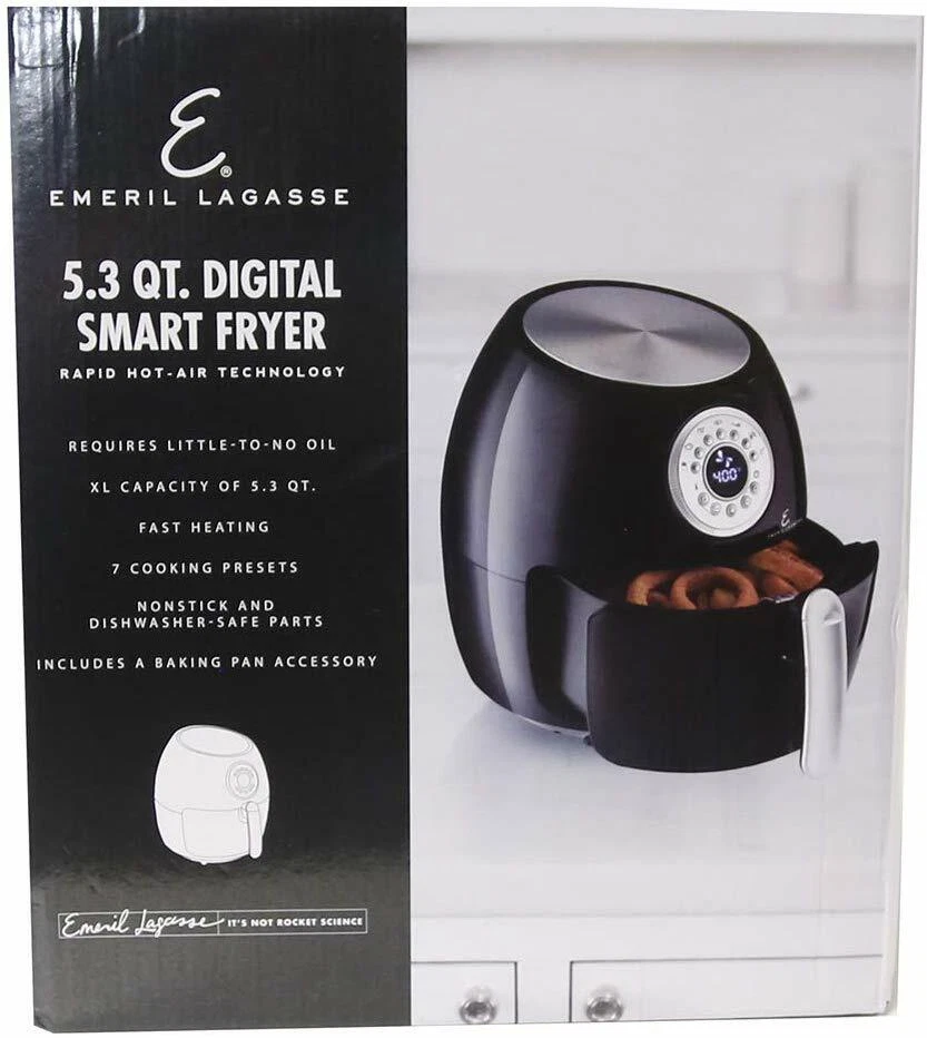 Emeril. 5.3 Qt Digital Smart Fryer Black A-Ft44731Bk - Image 3 of 3