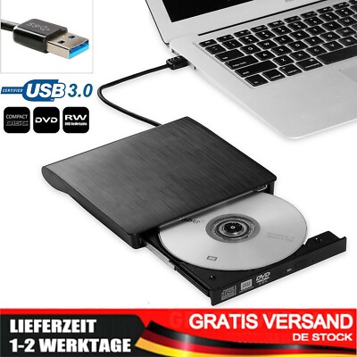 Externes CD/DVD Laufwerk USB 3.0/2.0 Brenner Player für PC Laptop Windows 11 10