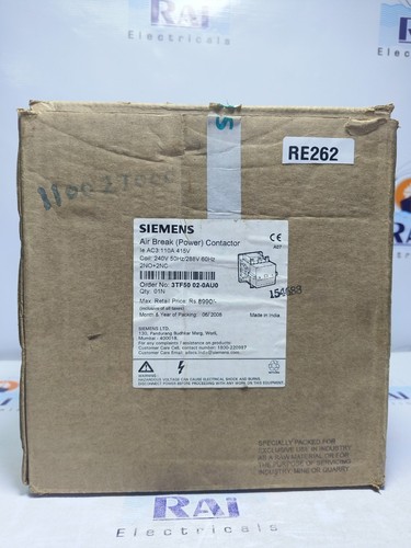 CONTACTOR DE POTENCIA SIEMENS 3TF50 02-0AU0 (240 a 288V) 50/60HZ AC, 3 polos (NUEVO) - Imagen 2 de 12