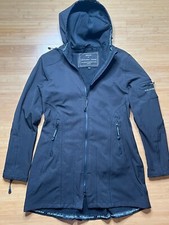 Women’s 40 Ilse Jacobsen Hornbaek Water Repellant Black Long Rain Coat Jacket