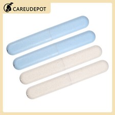 4Pcs Traveling Toothbrush Box Holders Case PP Blue Beige 8.07''x1.22''x0.83''