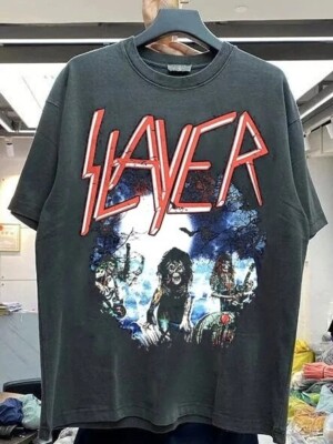 Slayer Rock Band Short Sleeve Black Unisex Vintage Shirt Men Women S-5XL