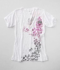 Women's Affliction Hyacinth Burnout Sheer White Tattoo Tee T-Shirt Top XS-XL