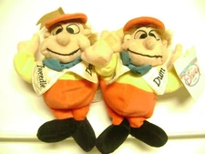2 Disney Store Bean Bag Plush Stuffed Dolls, TEEDLE DEE+TWEEDLE DUM