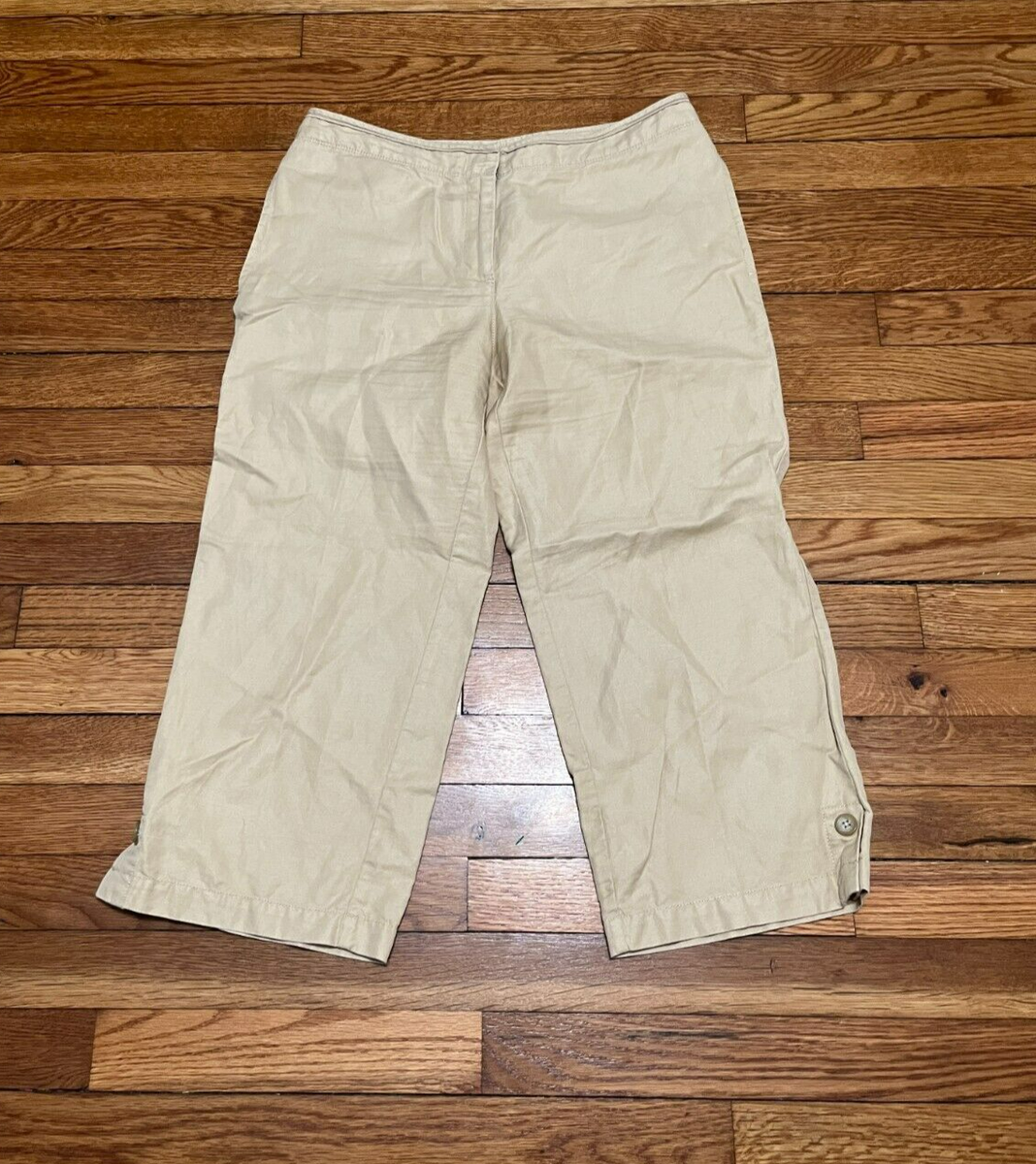 J Jill Linen Blend Capris Women's Size 8 Genuine Fit Below Waist