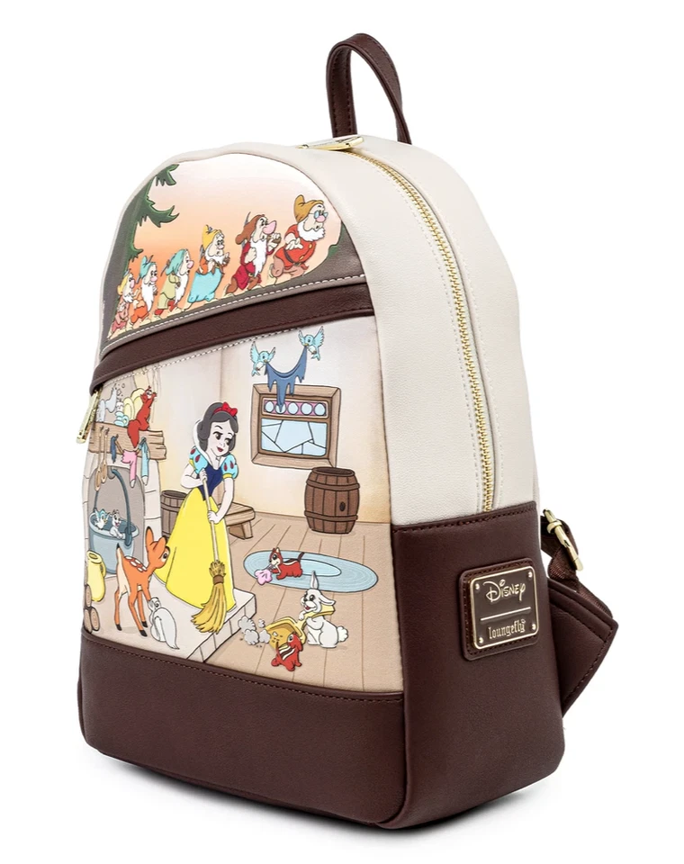 Loungefly Disney Белоснежка и семь гномов мини рюкзак мульти сцена новый - Изображение 3 из 4