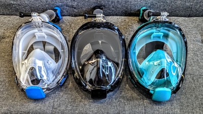 Erwachsene Kinder Vollgesicht Schnorchelmaske Schnorchelset Tauchbrille für GoPro Schwimmen