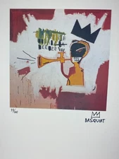 JEAN-MICHEL BASQUIAT COA Vintage Original Art Print Lithograph Signed Limited 