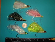 FLY FISHING FLIES - Asst. FLASHABOU BAITFISH size 2/0 (4 pack*)