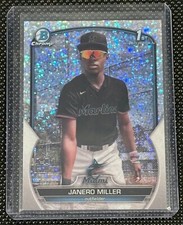 2023 Bowman Chrome Janero Miller 1st Bowman Speckle /299 Marlins BCP-184