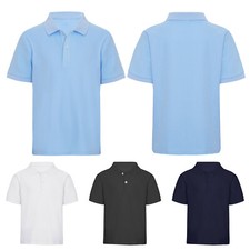 Kids Boys Uniform Casual T-shirt Performance Top Stretch Dailywear Family Basic