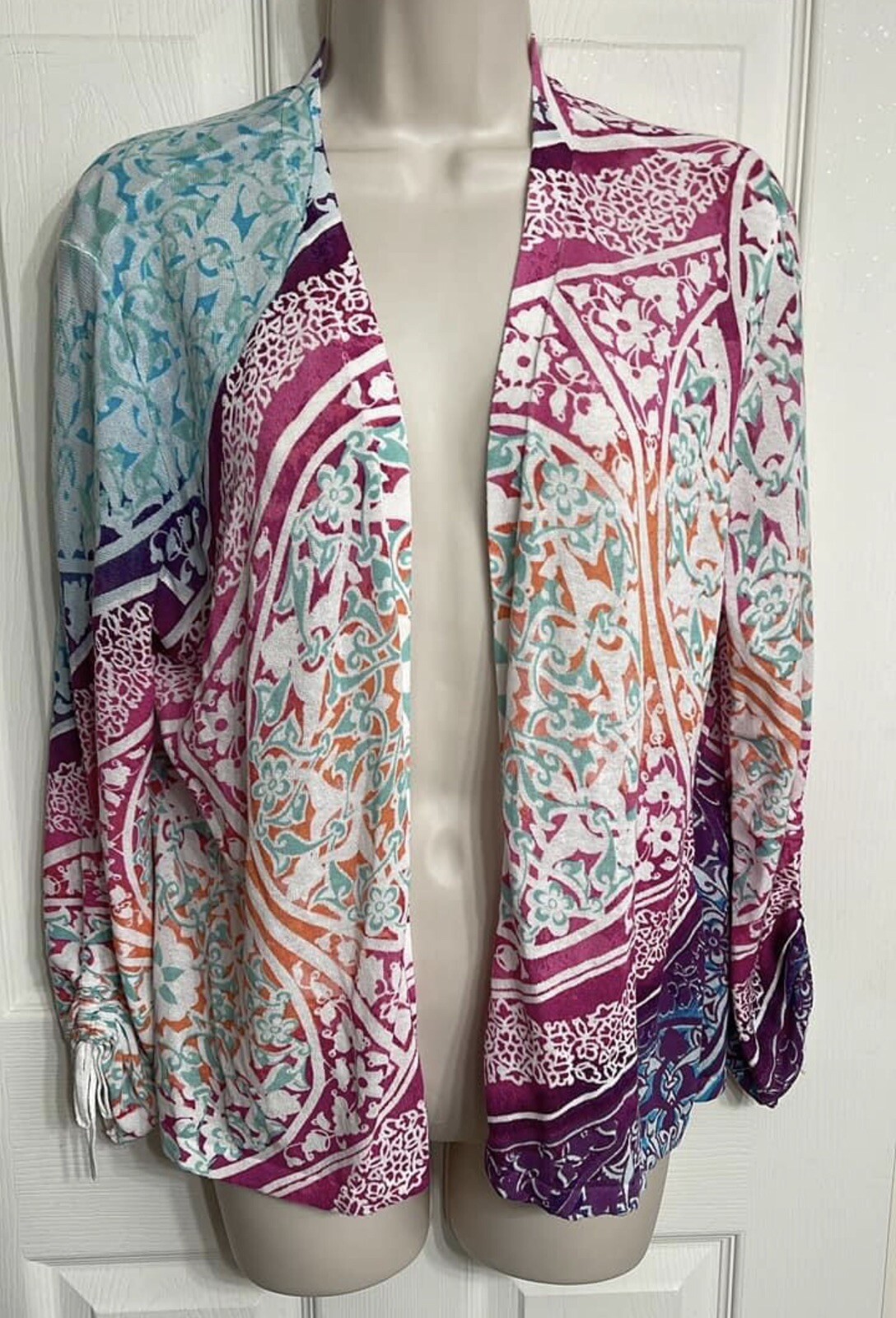 Chico's Lightweight Spring Multicolor Open Front … - image 1