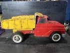 Tonka Toys Dump Truck 1960's Pressed Steel Red, Yellow. Played With Condition