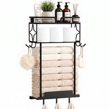 Towel Racks for Bathroom 23.8 Inch Wall Mounted Towel Rack with Shelf, Small ...