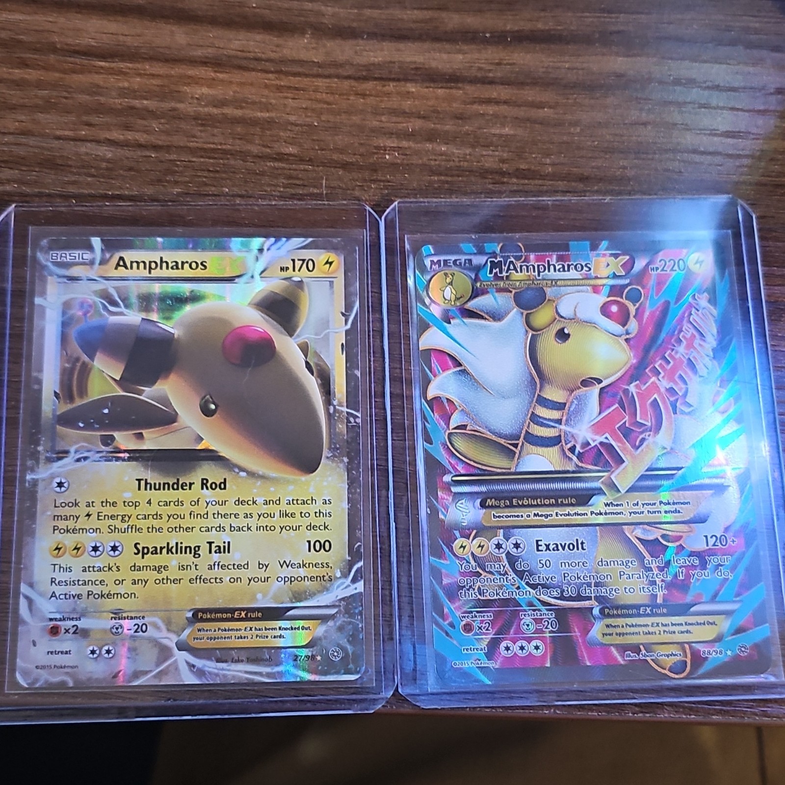 Pokémon TCG Ampharos EX + M Ampharos EX Holo 2-Card Lot Ancient Origins