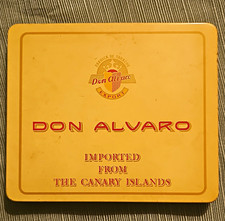 Don Alvaro Export 10 Cigars Metal Tin Box Imported From the Canary Islands