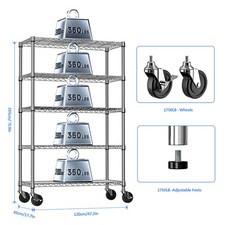 M MZG Heavy Duty Storage chrome Metal Wire Racks Shelving Unit Adjustable Shelf