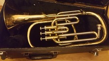 phoenix euphonium brass tone instrument & hard case with no 5 mouthpiece