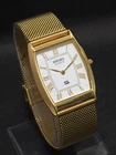 Vintage Seiko Barrel Slim Tank Quartz Roman Numerals White Dial Wrist Watch