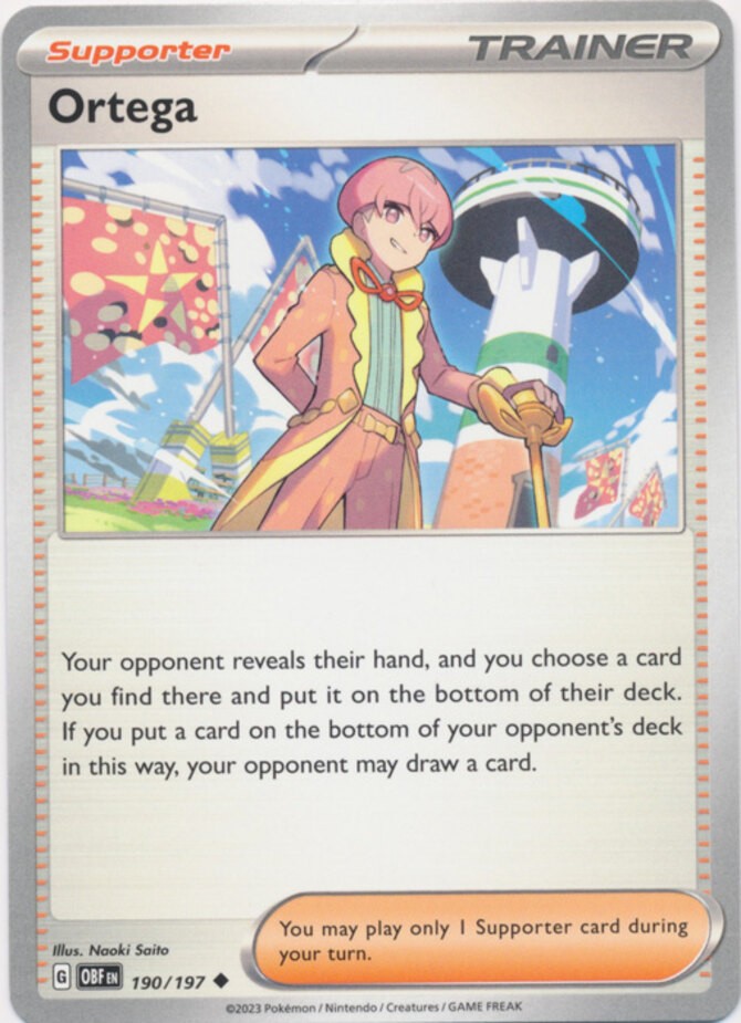 Ortega - 190/197 - Uncommon (Hp) Obsidian Flames - Trainer - Supporter Pokémon