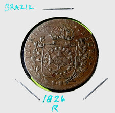1826-R Brazil 20 Reis World Brazilian Coin