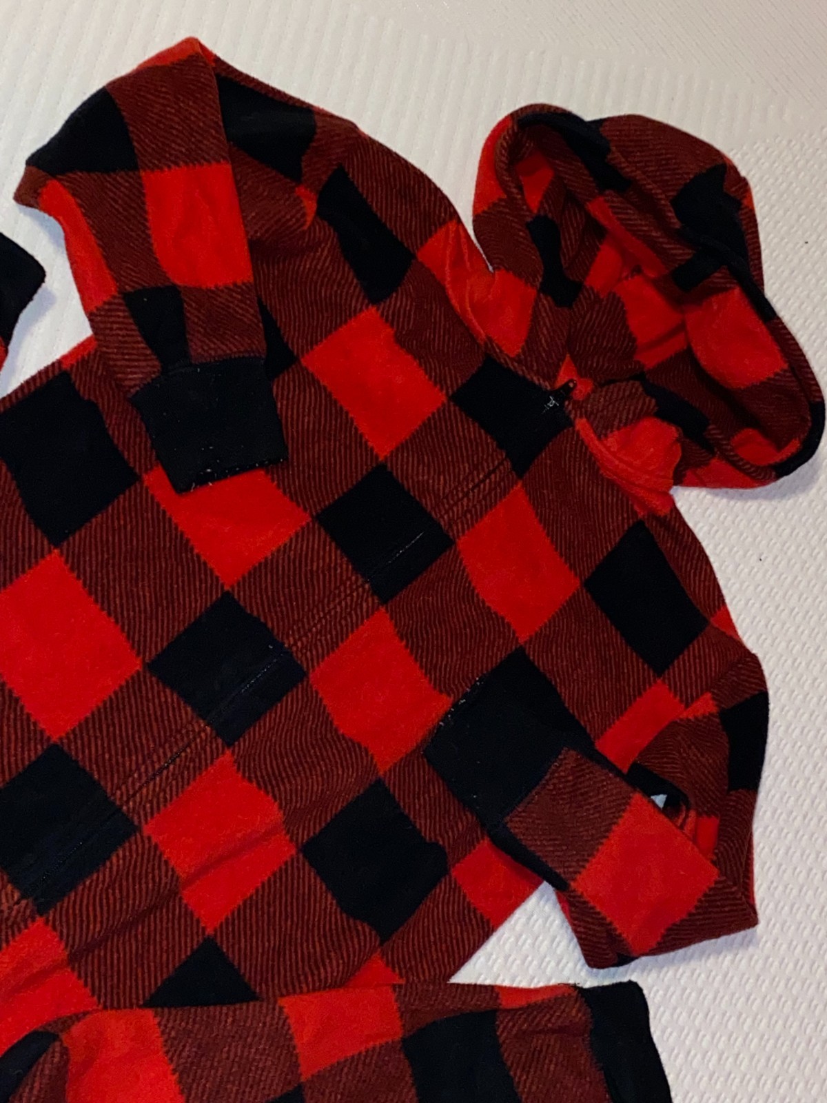 Boys Size 4T GAP Kids Red Hooded Romper Plush Fleece Footless Sleeper Pajamas image 3