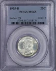 1935-D Washington Quarter 25C PCGS MS65 - Sweet original coin Old holder!