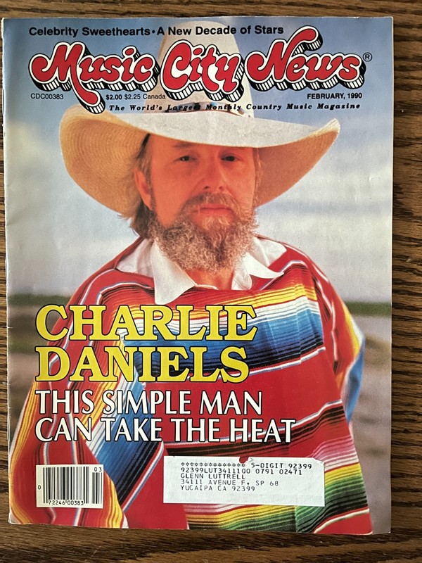Music City News Magazine February 1990 Charlie Daniels