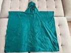Green Nylon Poncho Rain Coat 42" x 72" with Drawstring Hood — photo 2