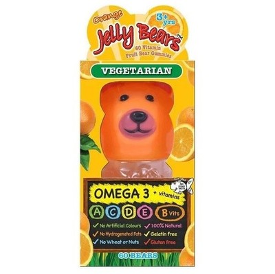 Jelly Bears Vitamin Fruchtbär Gummis Orangengeschmack - 60 Gummis