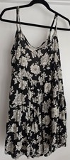 Brandy Melville Black Floral Sleeveless Mini Dress One Size Women's Sundress