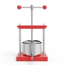 EJWOX Manual Top-Handle Wine Press 0.53 Gal - Stainless Steel Fruit & Herb Press