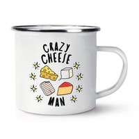 VerrüCkte KäSe Mann Stars Emaille Becher Tasse Lustiger Witz Halloumi Cheddar