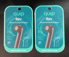 2 Quip 360 Oscillating Brush Head Soft Black Heads 4 Heads Total 