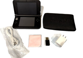 Original Nintendo 3DS LL Charger 128GB SD card Stylus Pouch Black