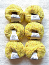 6 palline x 25 g filato lana mohair: mohair + lana + acrilico + poliestere: giallo
