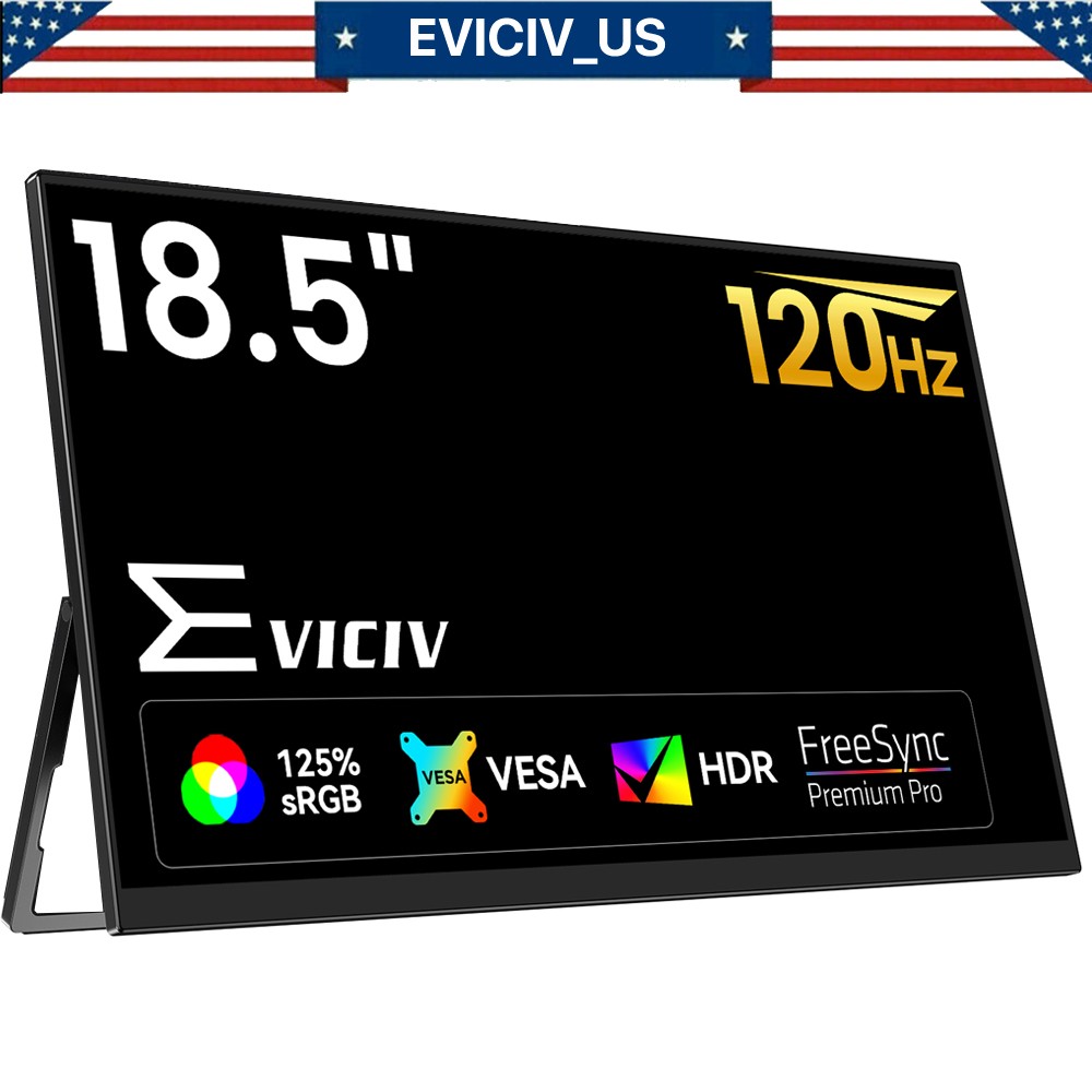 UPERFECT 18,5 Inch 120Hz Draagbare Gaming Monitor met 1920 * 1080 Full HD Eye Care Matte IPS-scherm, USB C Mini HDMI voor Laptop, PC, Mobiele Telefoon, PS4/5, Xbo, Raspb Pi, VESA-compatibel