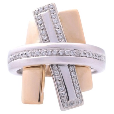 Alfieri & ST. John Diamond Ring in 750 / 18ct. RG/WG Size: 52
