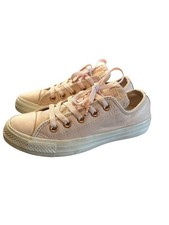 Converse All Stars Women's Baby Pink Rose Gold  Leather Trainers UK 4 Lace Up