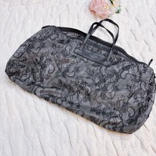 Valentino All Lace Shoulder Boston Bag Black