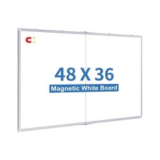 Magnetic Whiteboard Dry Erase, 48 x 36 inch Large White Board for Wall, Folda...
