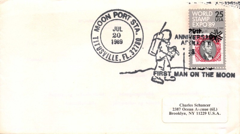 APOLLO 11 20th ANNIV, TITUSVILLE SLOGAN CANCEL, STAMP EXPO STAMP SC# 2410