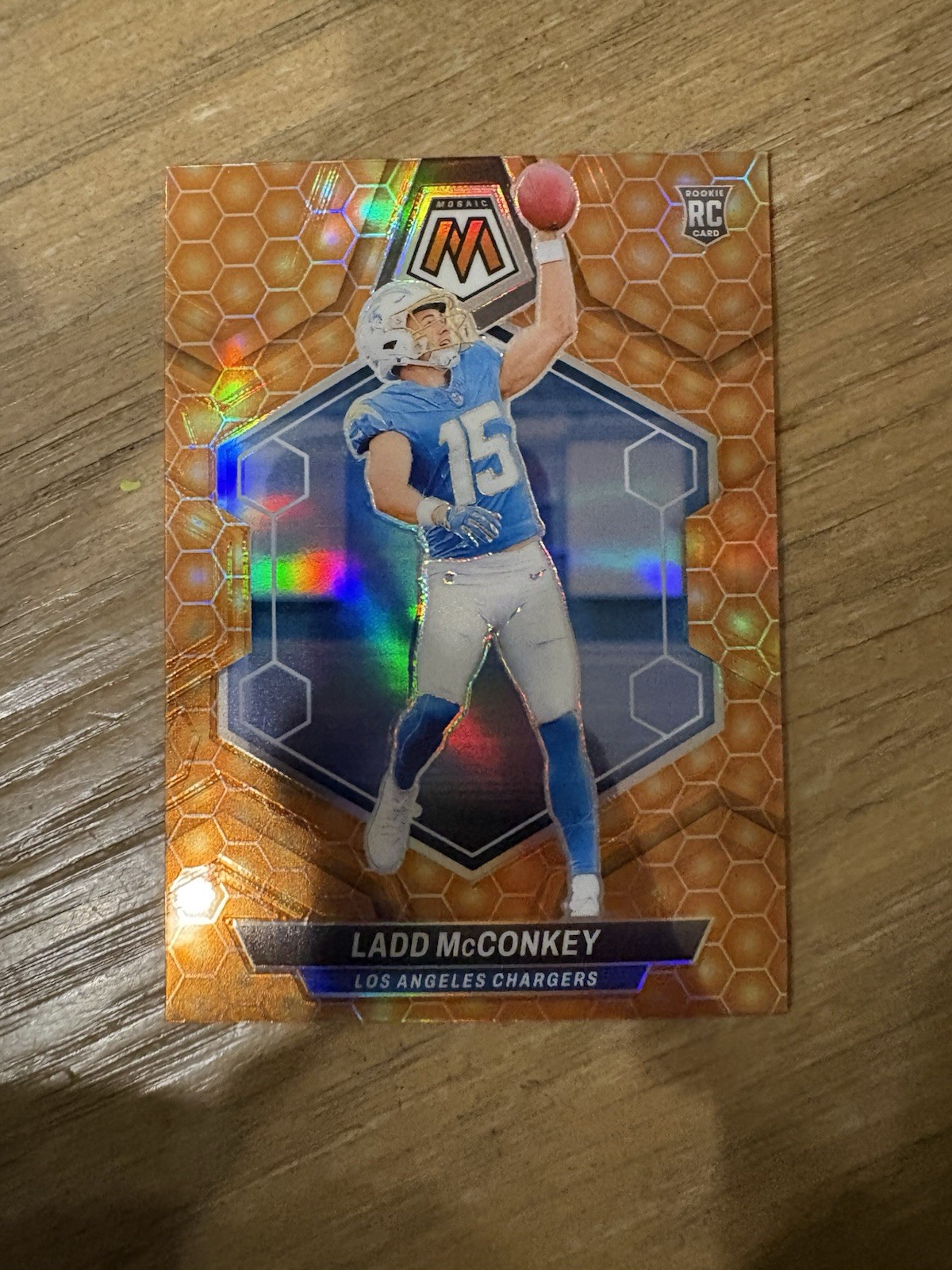 2024 Panini Mosaic Ladd McConkey Rookie Honeycomb Mosaic Prizm #334 Chargers
