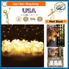 12Pcs Flameless LED Tea Lights with 6H Timer Indoor Decor White