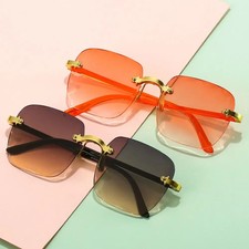 Fashion UV400 Rimless Sunglasses Vintage Women Shades Frameless Sun Glasses for