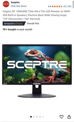 NEW Sceptre 20  LED Monitor - Ultra Slim Pro Series Gaming Monitor Tested
